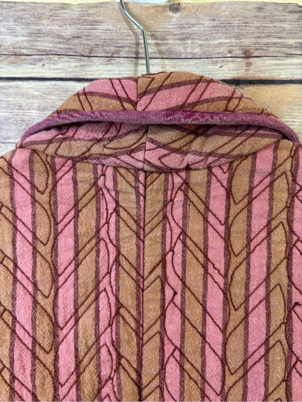 Free People Sunrise Quilted Vest Jacket stripped Piping tie waist Size Large - Picture 10 of 12